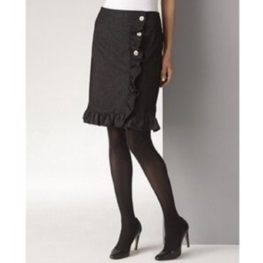 Anthropologie Leifsdottir Denim Ruffle Skirt Size 4